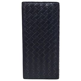 Bottega Veneta Portafoglio lungo Continental Intrecciato blu navy