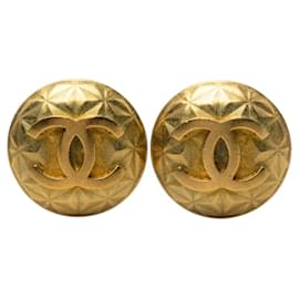 Orecchini a clip Chanel Vintage Coco Mark placcati oro