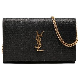 Borsa a tracolla con catena e portafoglio Saint Laurent YSL Logo Kate