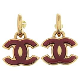 Orecchini Chanel Coco Mark in metallo rosso e oro