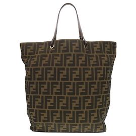 Fendi Shopper-Bag aus Canvas und Leder mit Zucca-Muster