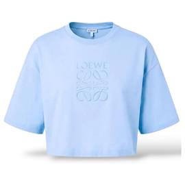 Loewe Camiseta Cropped Anagram Azul Claro