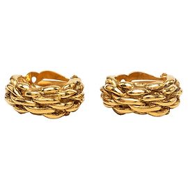 Orecchini Chanel con motivo a catena placcati in oro