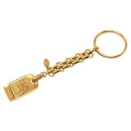 Portachiavi con ciondolo a placca logo Chanel