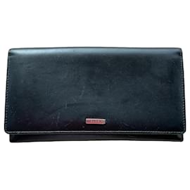 Vintage Y2K Continental Gucci by Tom Ford Geldbörse aus schwarzem Leder
