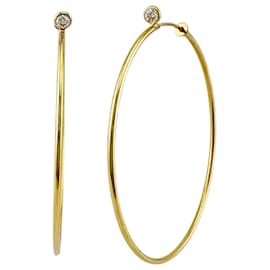 Orecchini a cerchio Tiffany & Co. in oro giallo 18K e diamanti
