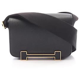 Borsa a tracolla Hermes Geta in pelle Chevre nera - Hermès