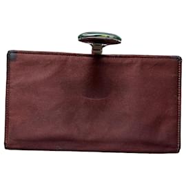 Cartera/bolso de noche Vintage Gucci años 70/80 en raso de seda, con cierre de resina artística