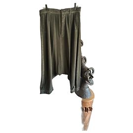 Munthe Plus Simonsen PLU weite Leinenhose Militärgrün