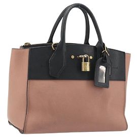 Borsa a mano LOUIS VUITTON City Steamer PM Pelle Rosa Nero M51590 LV Auth bs36477