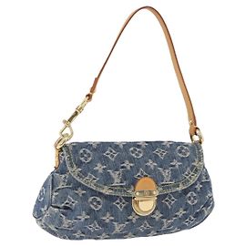 LOUIS VUITTON Borsa a Spalla Mini Preity in Denim Monogram Blu M95050 Auth 195235SAM