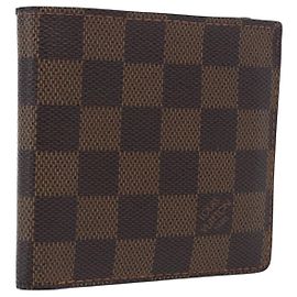 LOUIS VUITTON Cartera Bifold Marco Damier Ebene N61675 Auth 194472A
