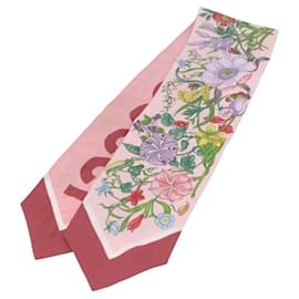 Sciarpa nastro GUCCI in seta rosa Auth bs36796A - Gucci