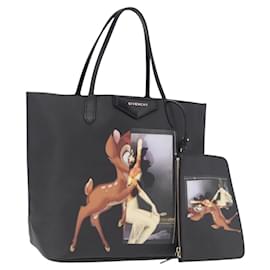 Borsa Tote GIVENCHY Bambi Disney Collaboration PVC Nero Oro Auth 195925A - Givenchy