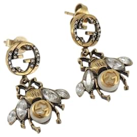 GUCCI Bee Pierce metallo Gold Tone Auth 195947A