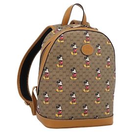 GUCCI Micro GG Supreme Disney Backpack PVC Beige Gold 552884 Auth 195502M