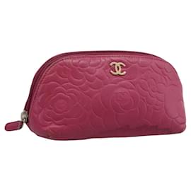 CHANEL Camelia Tasche Leder Rosa Goldton CC Auth 194298