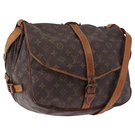 Bolsa de Ombro LOUIS VUITTON Monogram Saumur 35 M42254 LV Auth BA14675