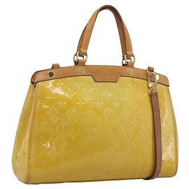 LOUIS VUITTON Monogram Vernis Blair MM Hand Bag Beige M90180 LV Auth 196794