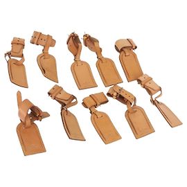 LOUIS VUITTON Etichetta per nome Powanie 10 Set Powanie Leather Beige LV Auth 192567
