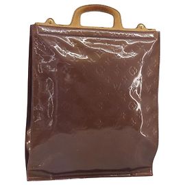 LOUIS VUITTON Monogram Vernis Stanton Hand Bag Viole M91079 LV Auth 194397