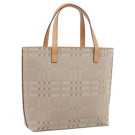 Borsa a mano BURBERRY Canvas Beige Gold Tone Auth BA14997A