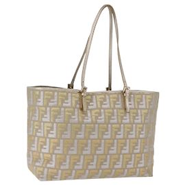Borsa Tote FENDI Zucca Canvas Gold Auth 196293A