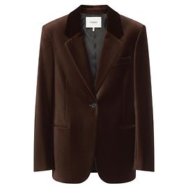 Frame Denim Blazer in velluto marrone a un bottone Frame