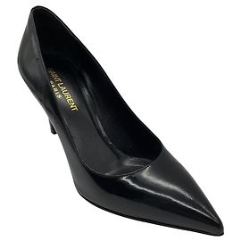Décolleté Classic in Pelle con Punta Affusolata Saint Laurent Nero