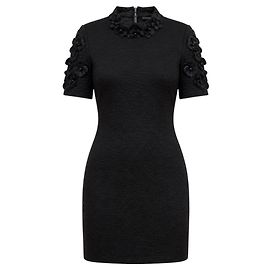 Fendi Black Short Sleeved Puckered Cocktail Dress