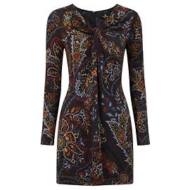 Etro Kleid aus Krepp mit violettem Paisley-Print