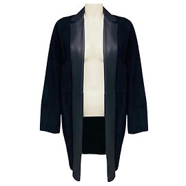 Abrigo Jimi Loro Piana de ante de piel de cordero azul marino Triple Stitch