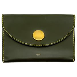 Céline Clutch Orb in pelle verde scuro Celine