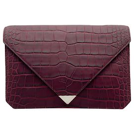 Clutch Prisma Envelope in pelle embossed coccodrillo bordeaux Alexander Wang