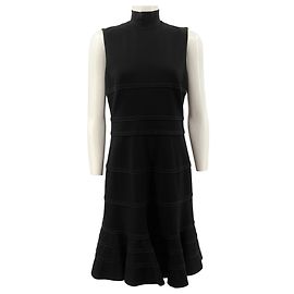 Akris Punto Black Sleeveless Tiered Dress
