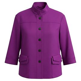 Akris Punto Magenta Button Front Wool and Angora Jacket