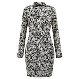 Vestido midi Dries Van Noten con estampado de mariposas negro / blanco