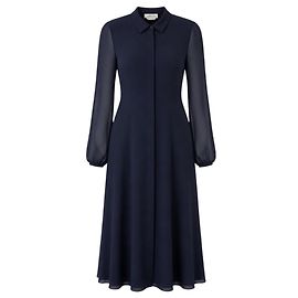 Vestido midi de seda Holt azul marinho Gabriela Hearst