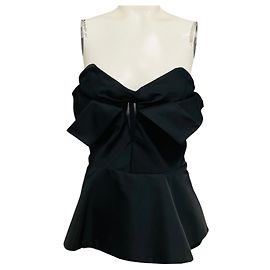 Alexander Mcqueen Top corset McQueen nero senza spalline con zip sul retro