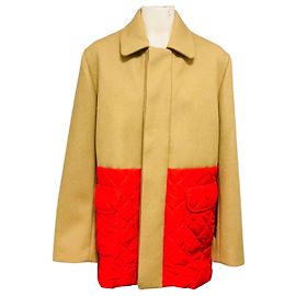 Autre Marque Cappotto in lana con orlo trapuntato Maison Kitsune Tan / Red