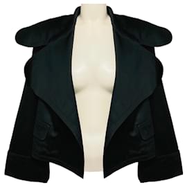 Giacca in cotone Burberry nera con colletto esagerato