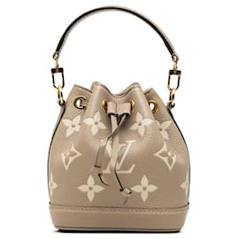 Brown Louis Vuitton Bicolor Monogram Empreinte Nano Noe Bucket Bag