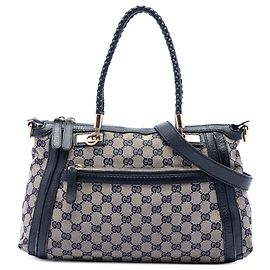 Bolso Satchel Gucci GG Canvas Bella Azul