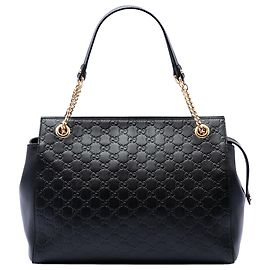 Borsa Tote Gucci Medium Guccissima Soft Signature Nera