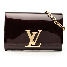 Sac à épaule Louis Vuitton Vernis Louise Chain MM rouge