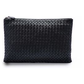 Clutch Bottega Veneta Intrecciato em nappa preto