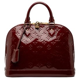 Borsa a mano Louis Vuitton Monogram Vernis Alma PM rossa