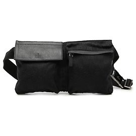 Black Gucci GG Canvas Double Pocket Belt Bag