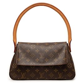 Borsa a tracolla Mini Looping Monogram Louis Vuitton Marrone