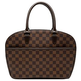 Bolso de Mano Louis Vuitton Damier Ebene Sarria Horizontal Marrón